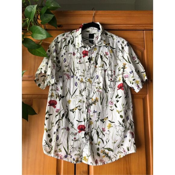 H&M Floral REGULAR FIT COTTON Men’s Shirt SZ M - Picture 2 of 10